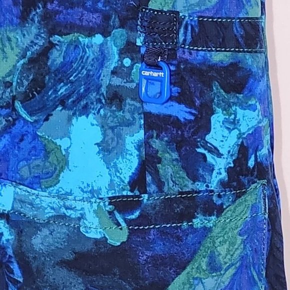 CARHARTT Blue Green Purple Nurse Medical Scrub Uniform Shirt Top Scrubs Small - Picture 3 of 11